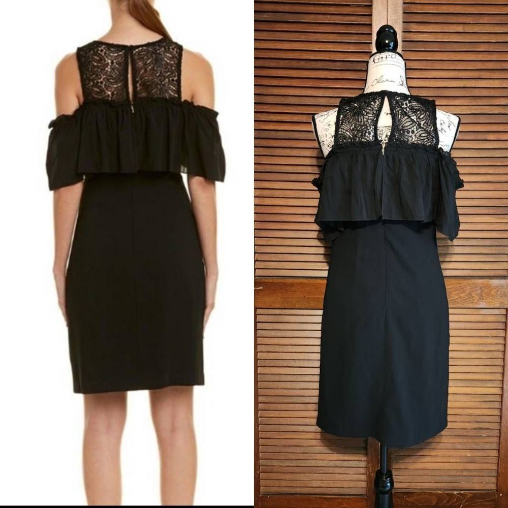 New Trina Turk Lauren Cold Shoulder Sheath Dress - Picture 2 of 11